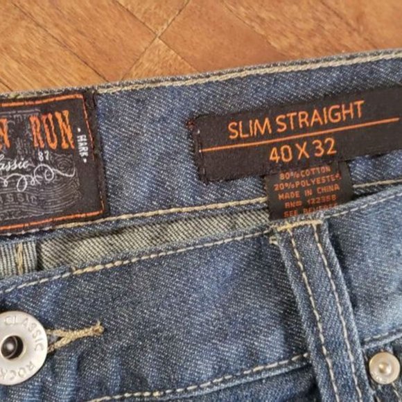 BRAND NEW Rock N Run classic CL9526W dk dark blue slim straight denim jeans pant - Picture 8 of 9